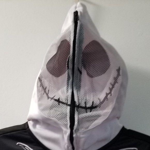 Jack Skelington costume hoodie long sleeve mesh face - Picture 4 of 8